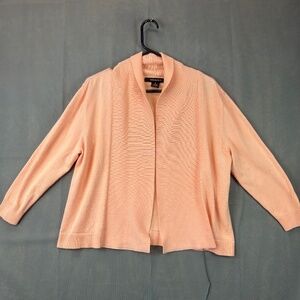 89TH & Madison Sweater Women's Open Ribbed Front Cardigan Salmon Pink Size Med